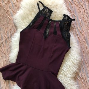 Plum Charlotte Russe peplum top.